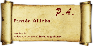 Pintér Alinka névjegykártya
