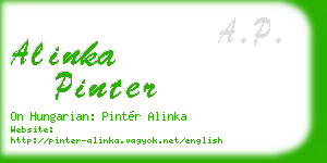 alinka pinter business card